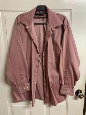 Dockers Men's Mauve Pinstripe Dress Shirt L